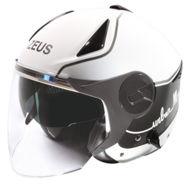 Helmet White Mat/Black ZEUS 612 AD1