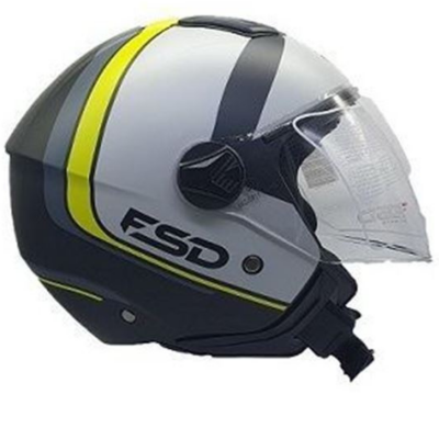 Helmet Black matte/grey yellow FSD 721