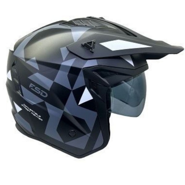 Helmet Black Matt/Grey White FSD X1