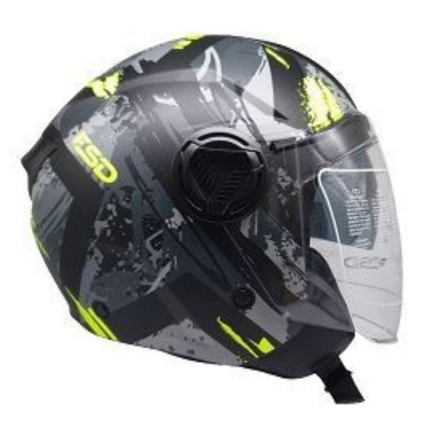 Helmet Black Mate/Grey Yellow FSD 760