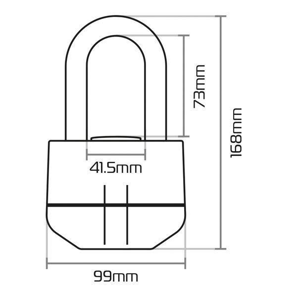 ΚΛΕΙΔΑΡΙΑ ΔΙΣΚ ΛΟΥΚ ΜΑΚΡΥ ΜΕ ΣΥΝΑΓΕΡΜΟ Boss Alarm 16mm Padlock Black LK484 OXFORD