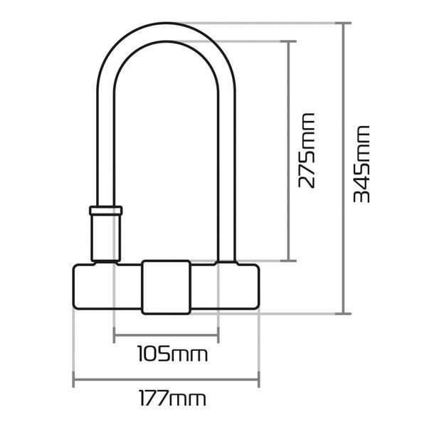 ΚΛΕΙΔΑΡΙΑ ΠΕΤΑΛΟ Magnum U-lock (170x315mm) with Bracket LK224 OXFORD